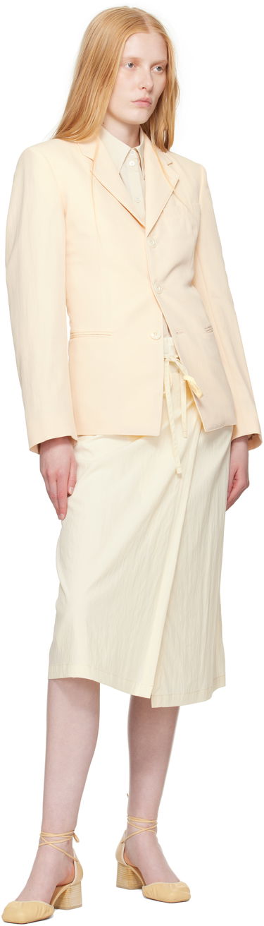 Takki LEMAIRE Lemaire Single-Breasted Fitted Blazer Beige | JA1071 LF1362, 3