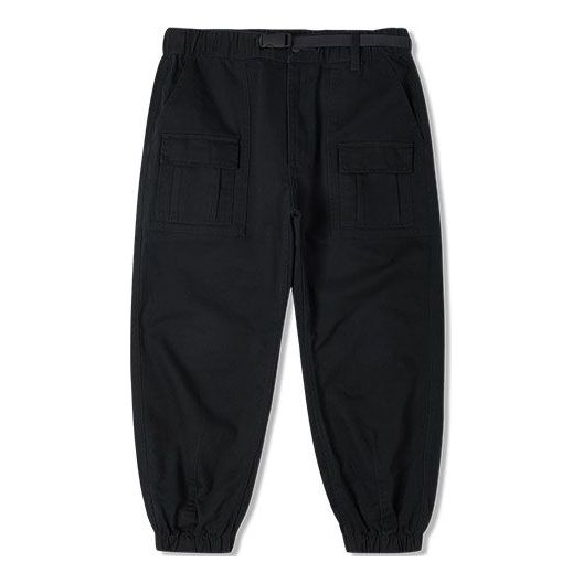 Cargo housut Converse Woven Casual Pants with Elasticated Cuffs Musta | 10024161-A02