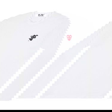 T-paita Comme des Garçons PLAY Double Heart Long-Sleeve T-Shirt Valkoinen | AZ T292 051 2, 1