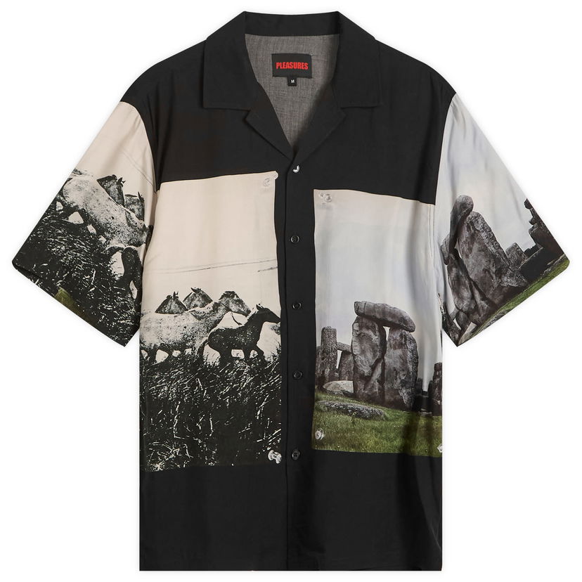 Paita Pleasures Pleasures Stone Horse Vacation Shirt Musta | P25SP022-BLK