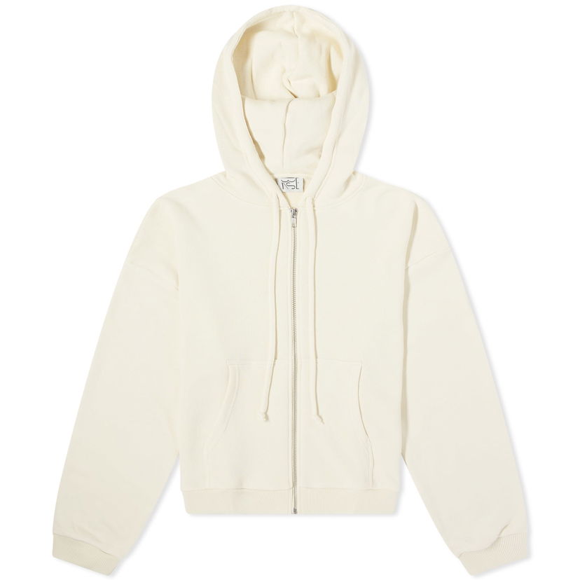 Huppari Baserange Rim Zipped Hoodie With Pocket Valkoinen | FLRZH-PM-SP24-UDY