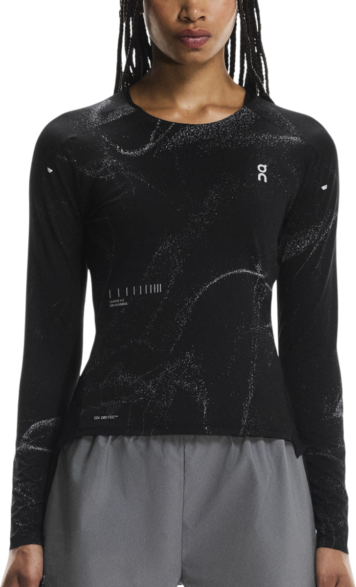 T-paita On Running Long-Sleeve Performance T-Shirt Lumos DryTec Musta | 1wf30280553