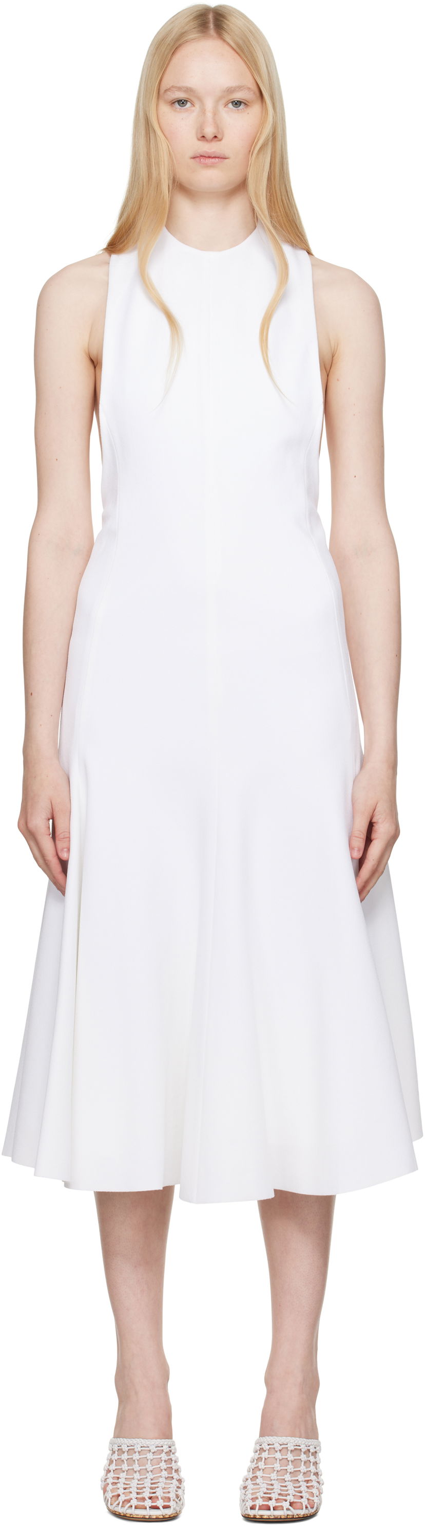 Mekko Jacquemus Jacquemus La Casa 'The Favola' Sleeveless Midi Dress Valkoinen | 25E251DR183-1667
