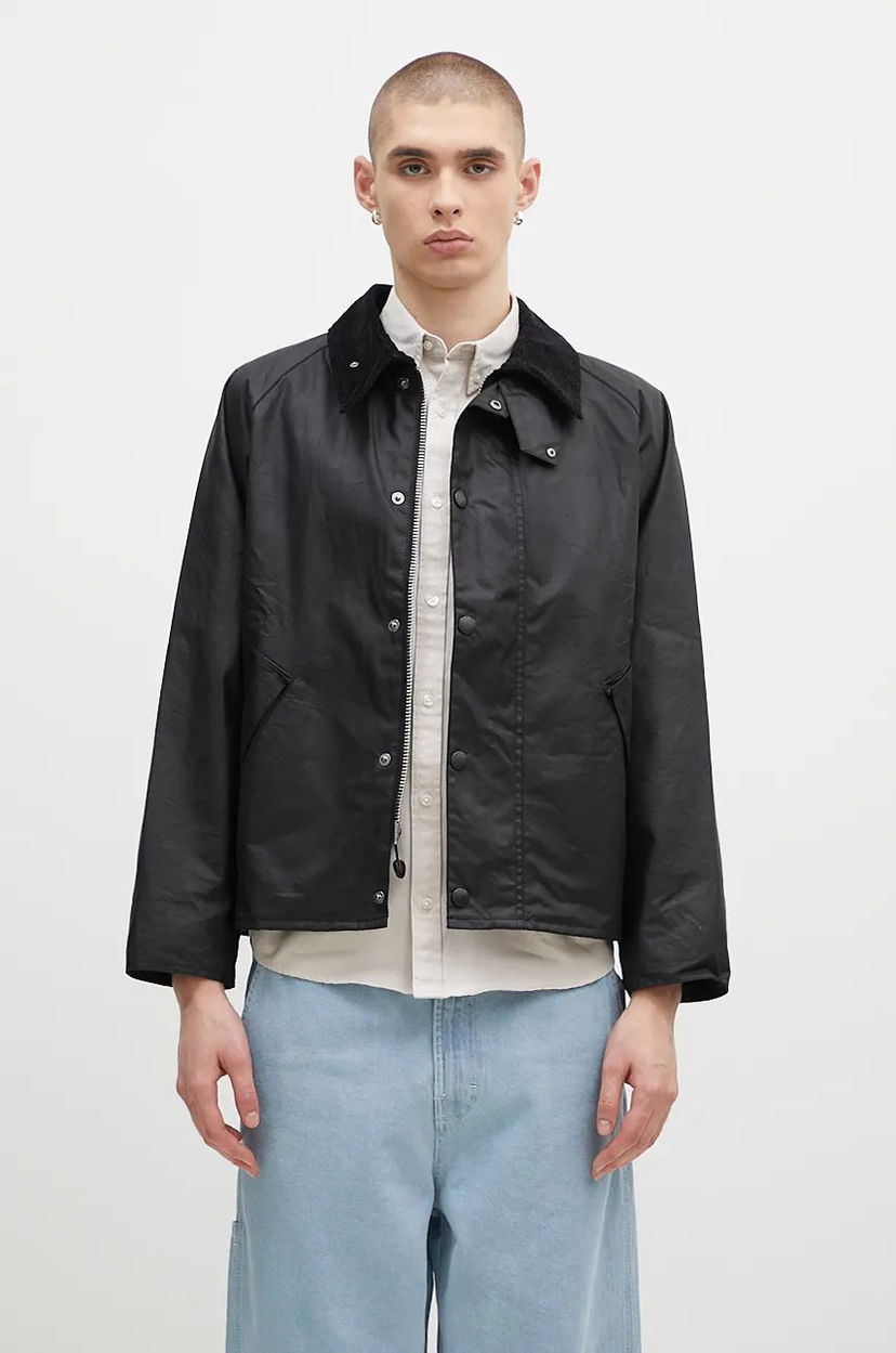 Tuulitakki Barbour Transport Wax Jacket Musta | MWX1678