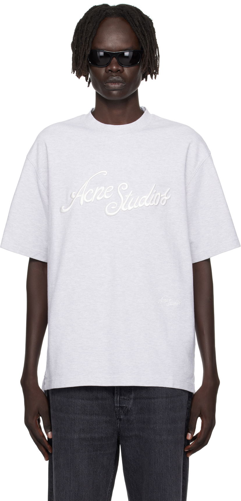 T-paita Acne Studios Acne Studios Logo T-Shirt Harmaa | CL0370-