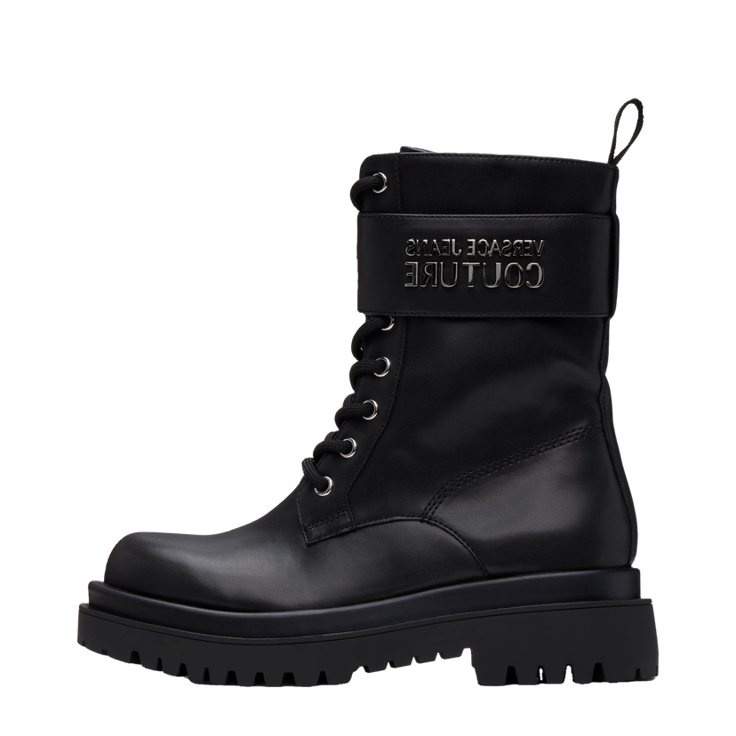 Tennarit ja kengät Versace Black Leather Logo Drew Boots Musta | E77VA3S64_E71570