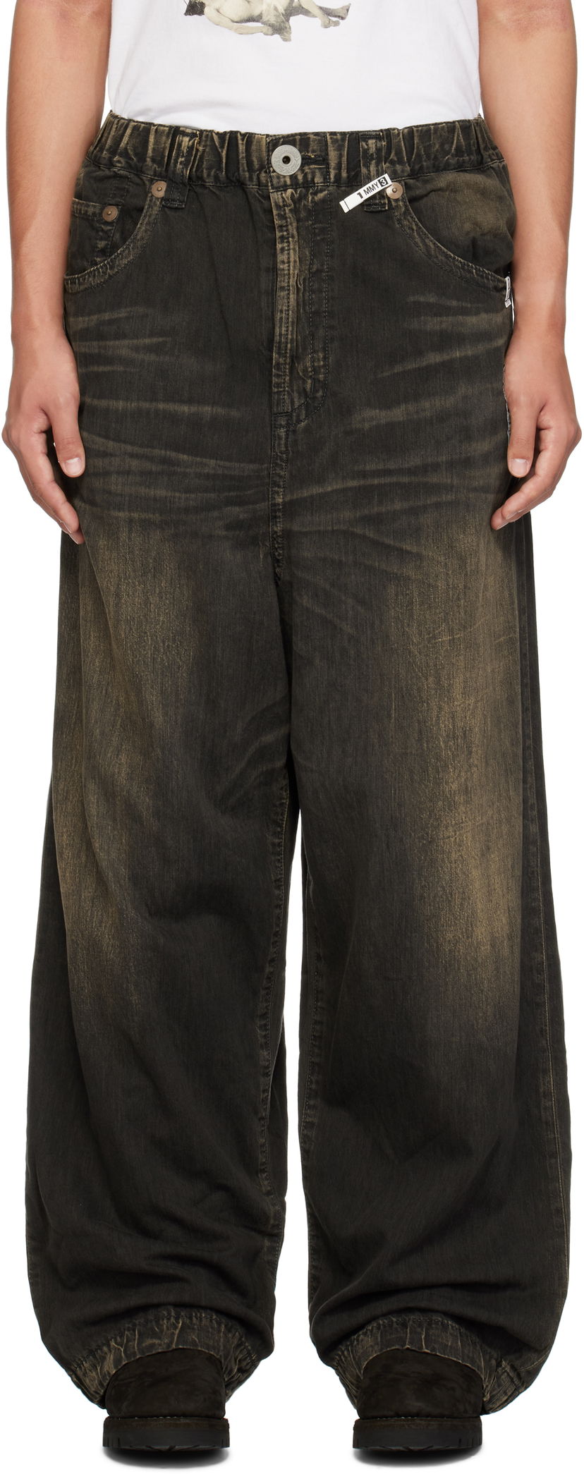 Jeans Maison MIHARA YASUHIRO Light Wide Jeans Musta | J13PT123