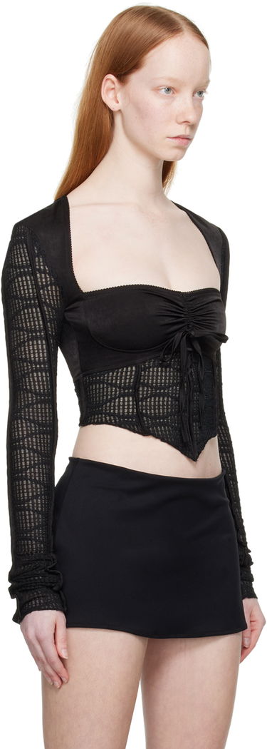T-paita GUIZIO Guizio Archangel Swirl Long Sleeve Top Musta | DGF21B928, 1