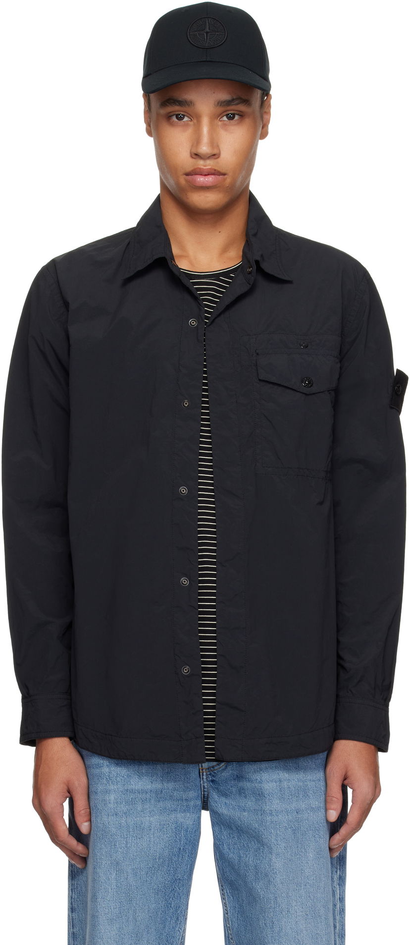 Paita Stone Island Stone Island Nylon Overshirt Musta | K1S15 1100003 S00F6