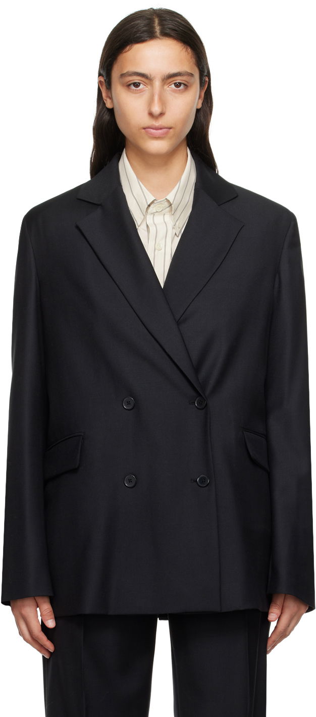 Takki Loulou de Saison Loulou de Saison Donau Double-Breasted Blazer Musta | NEW DONAU