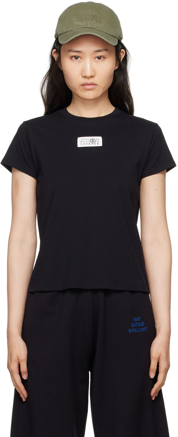 T-paita Maison Margiela MM6 Black Print T-Shirt Musta | S52GC0327 S24312