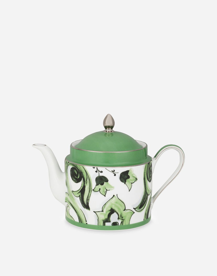 Kodin sisustus Dolce & Gabbana Porcelain Teapot With Floral Pattern Vihreä | TC0127TCA39UV001