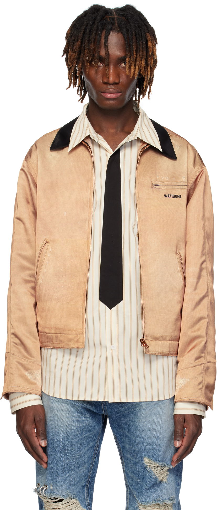Bomber-takki We11done We11done Printed Work Jacket Ruskea | WD-JK0-25-038-M-BG