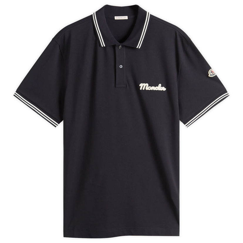 Poolopaita Moncler Short Sleeve Logo Polo, Size Large Tummansininen | 8A000-05-89B3G-77X
