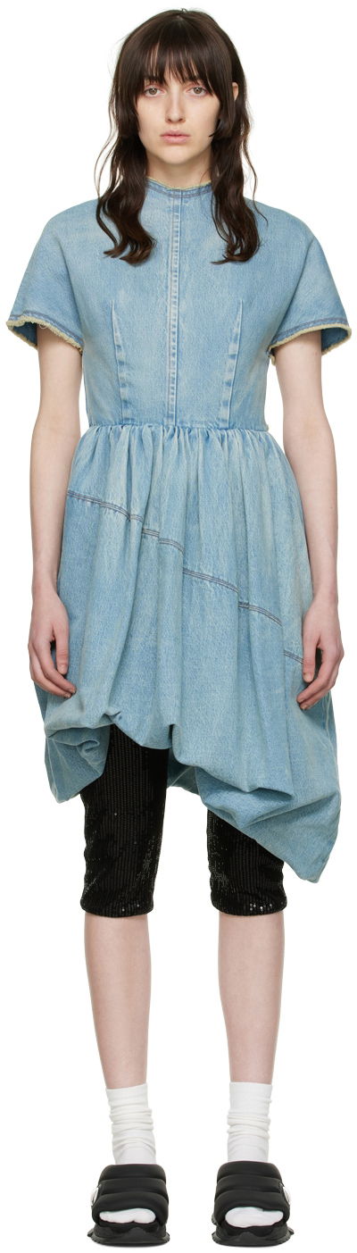Mekko We11done Denim Mini Dress Sininen | WD-DO1-22-352-W-BL