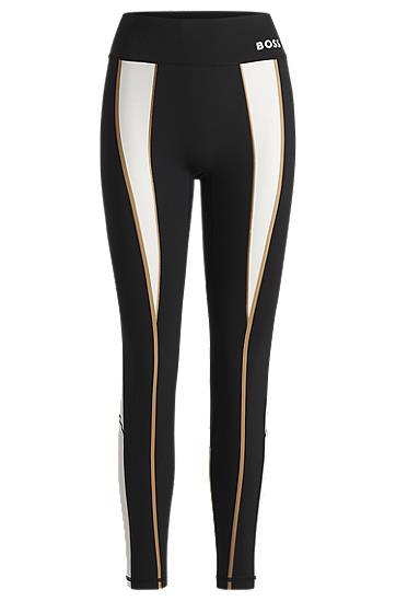 Leggingsit BOSS BOSS Active Super-Stretch Leggings with Contrast Details Musta | 50540207