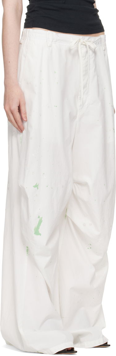 Cargo housut Maison Margiela MM6 Maison Margiela Light Cotton Poplin Wide Leg Trousers with Paint Splatter Musta | S62KB0240 M35458, 4
