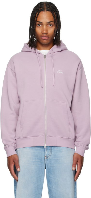 Huppari Dime Cursive Small Logo Zip Hoodie Violetti | DIMESU2549MAU, 0