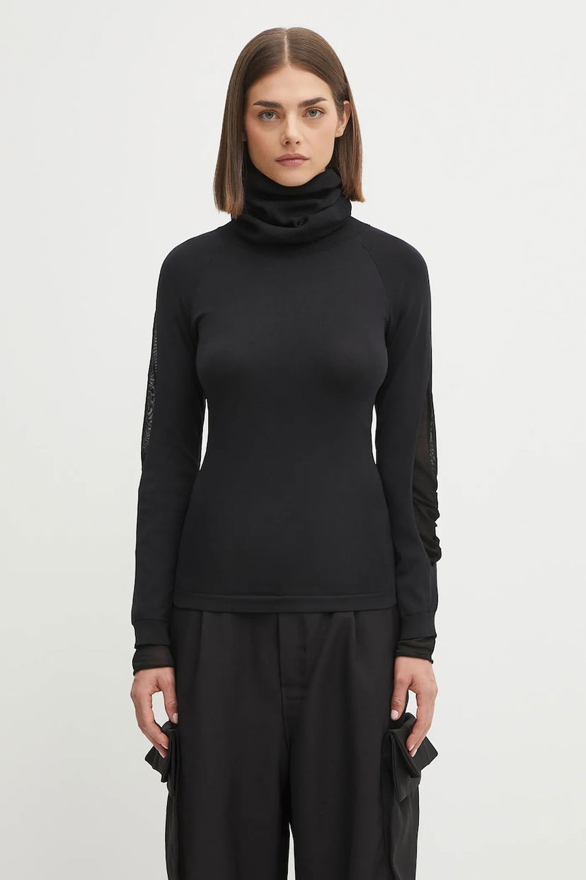 Villapaita Y-3 Y-3 Hooded Knit Turtleneck Top Musta | JX2301