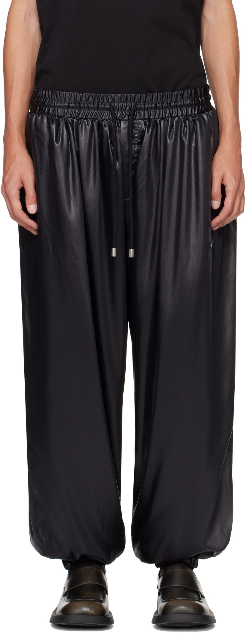 Housut ADER ERROR Black Elasticated Waistband Trousers Musta | BN01FWBT0103BK