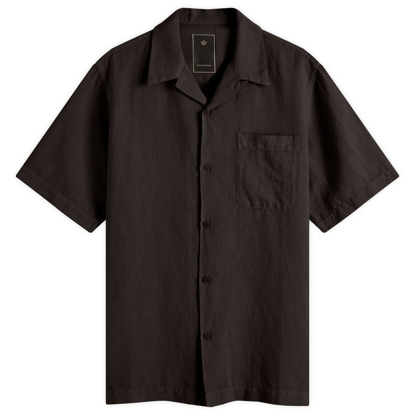 Paita Maharishi Maharishi Hemp Vacation Shirt, Size Large Musta | 5211-BLK