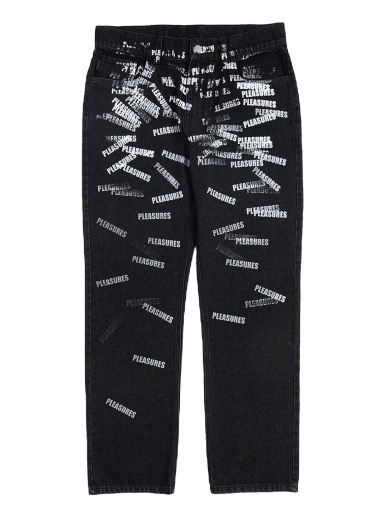 Jeans Pleasures Plop 5 Pocket Denim Washed Black Musta | P23SP040-BLACK