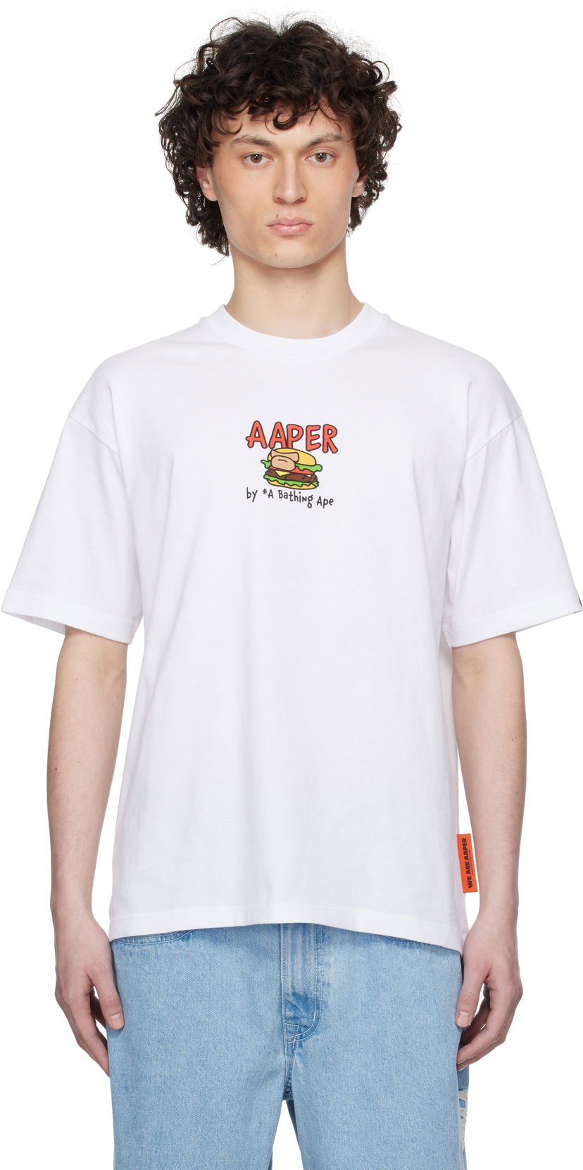 T-paita AAPE by A Bathing Ape AAPE by A Bathing Ape 'AAPER' Graphic Short Sleeve T-Shirt Valkoinen | AAPTEM1612XXNWHX