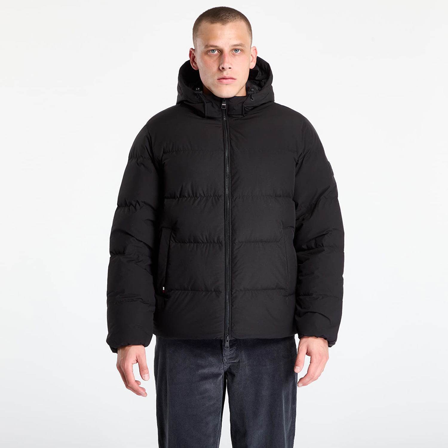 Puffer takki Tommy Hilfiger Jacket Down Hooded Puffer Jacket Black Musta | MW0MW40616-BDS, 0