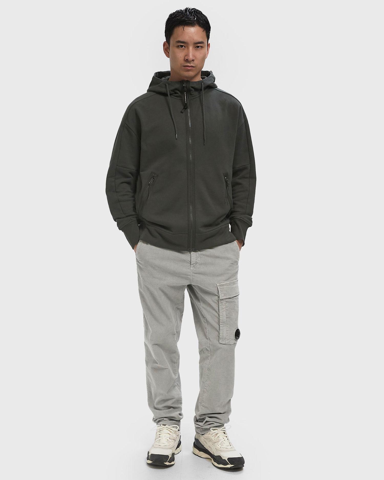 Huppari C.P. Company Goggles Zip Hoodie Harmaa | 19CMSS715A005086W-978, 1