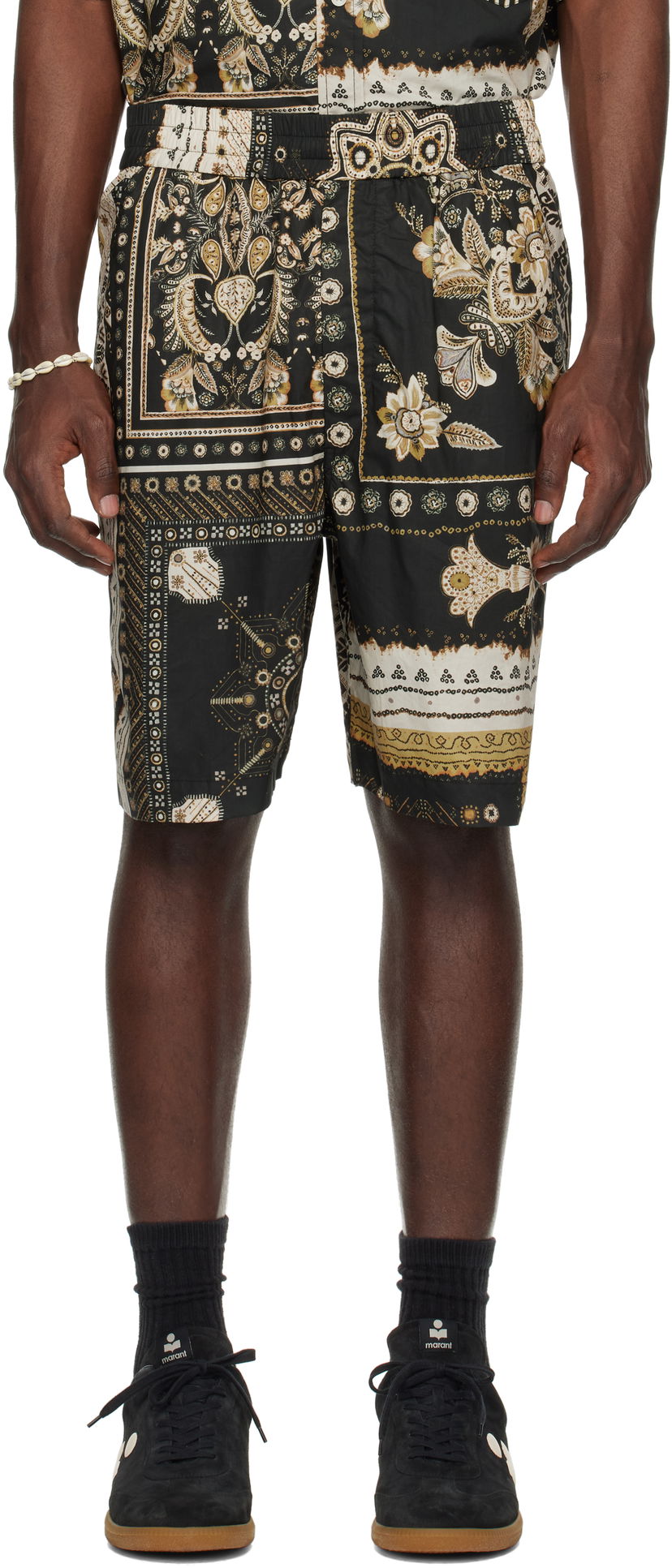 Shortsit ISABEL MARANT Isabel Marant Gregorian Paisley Print Shorts Musta | 25PSH0207HA-C1I09H