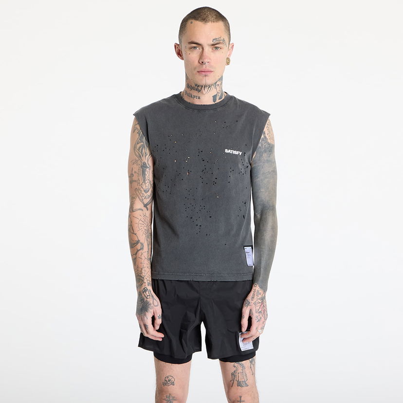 Tankkitoppi Satisfy Satisfy MothTech Distressed Muscle Tee Harmaa | 11005-AB-SAB