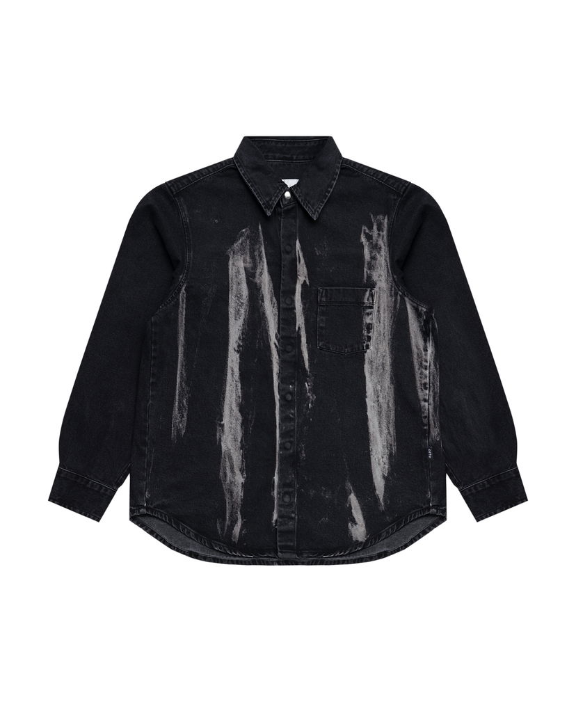 Paita Arte Antwerp Arte Antwerp Painted Denim Shirt Musta | AW25-029S-BD