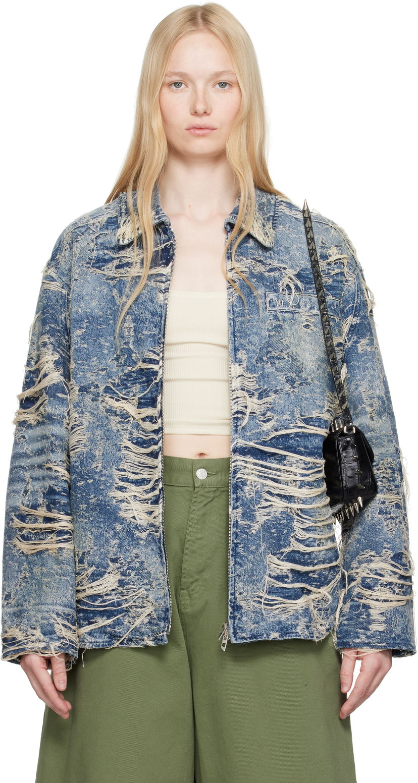 Takki Diesel Distressed Denim Jacket Sininen | A19104 09M04