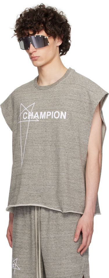 Tankkitoppi Rick Owens Rick Owens Champion Edition Micro Tatlin Tank Top Harmaa | CM01E1667 CHMJ JERSEY, 3