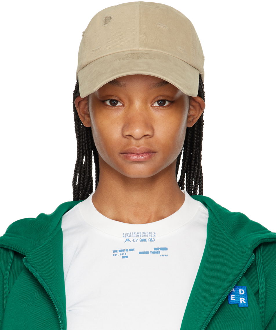 Korkki ADER ERROR Distressed Cotton Twill Cap Beige | BN01SSHW0201BG, 0
