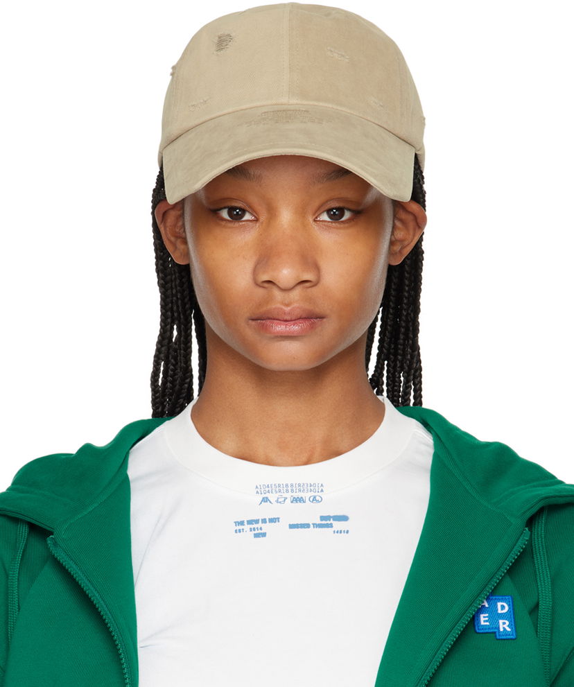 Korkki ADER ERROR Distressed Cotton Twill Cap Beige | BN01SSHW0201BG