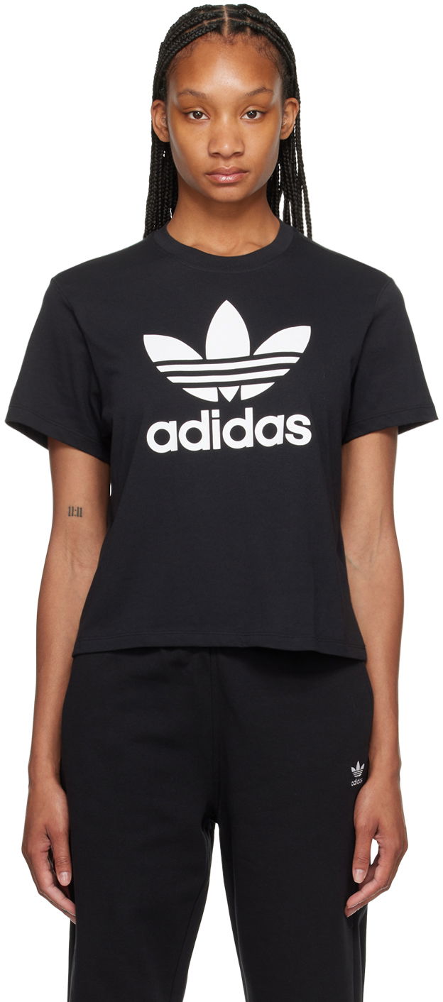T-paita adidas Originals Black Adicolor Trefoil T-Shirt Musta | IU2422