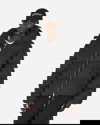 Patch Arrow Down Puffer Jacket Black