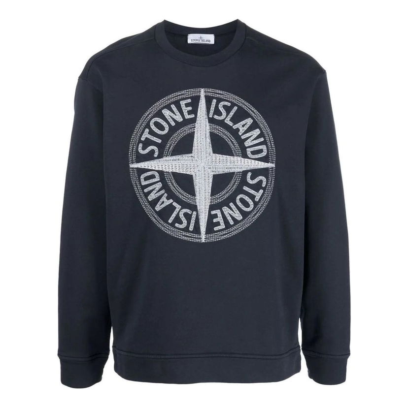 Villapaita Stone Island Embroidered Logo Sweatshirt Sininen | 781565484-V0020
