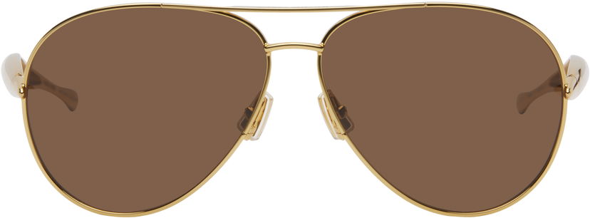 Aurinkolasit Bottega Veneta Bottega Veneta Sardine Navigator Sunglasses Ruskea | BV1305S-007