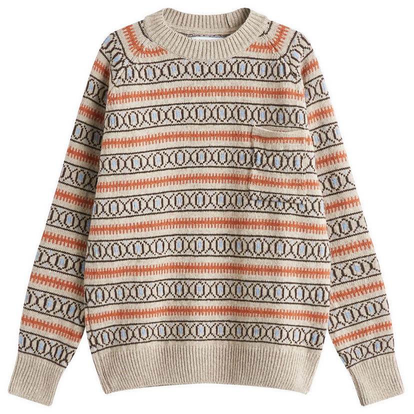 Villapaita Universal Works Universal Works Loose Pocket Knit Jumper Beige | P31215-OAT