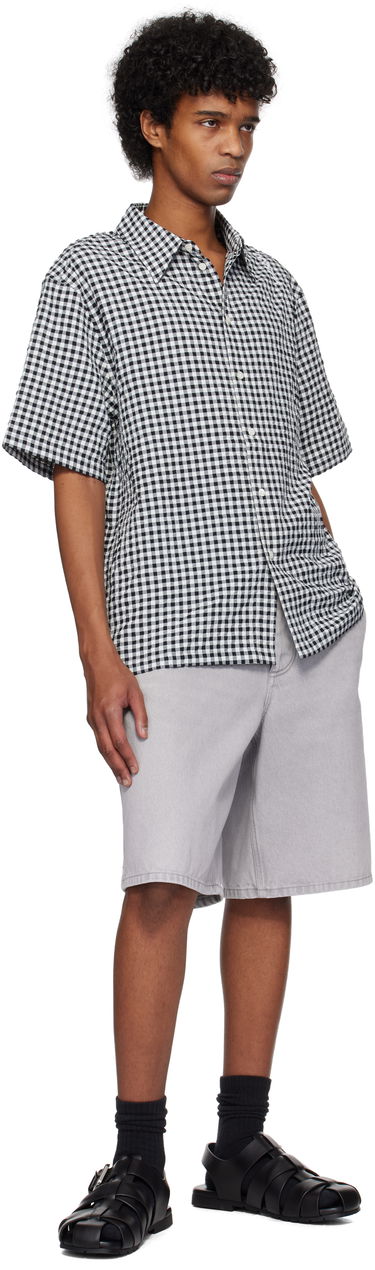 Paita Marni Marni Gingham Seersucker Shirt Musta | CUMU0331S0 UTN929, 3