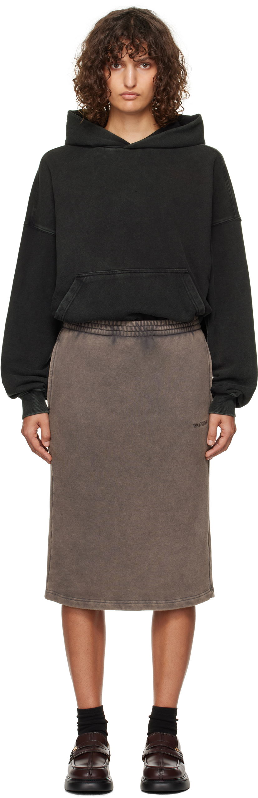 Hame We11done We11Done Layered Hoodie Dress Ruskea | WD-TO3-24-851-W-BK