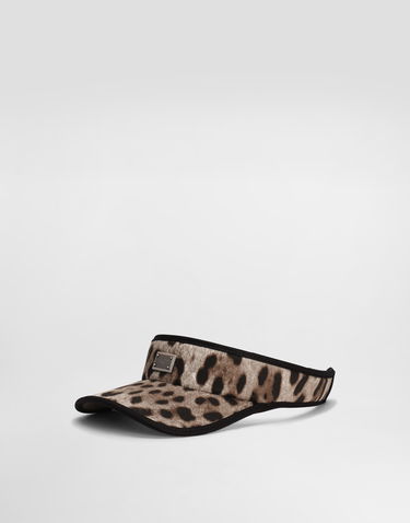 Lakit ja hatut Dolce & Gabbana Dolce & Gabbana Leopard-Print Cotton Visor Ruskea | GH910AFSFAGHY13M, 0