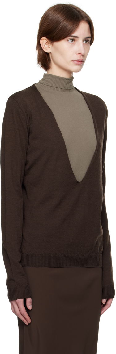 Villapaita Rick Owens Rick Owens Hollywood Xtreme V-Neck Pullover Musta | RP01E7668 M, 4