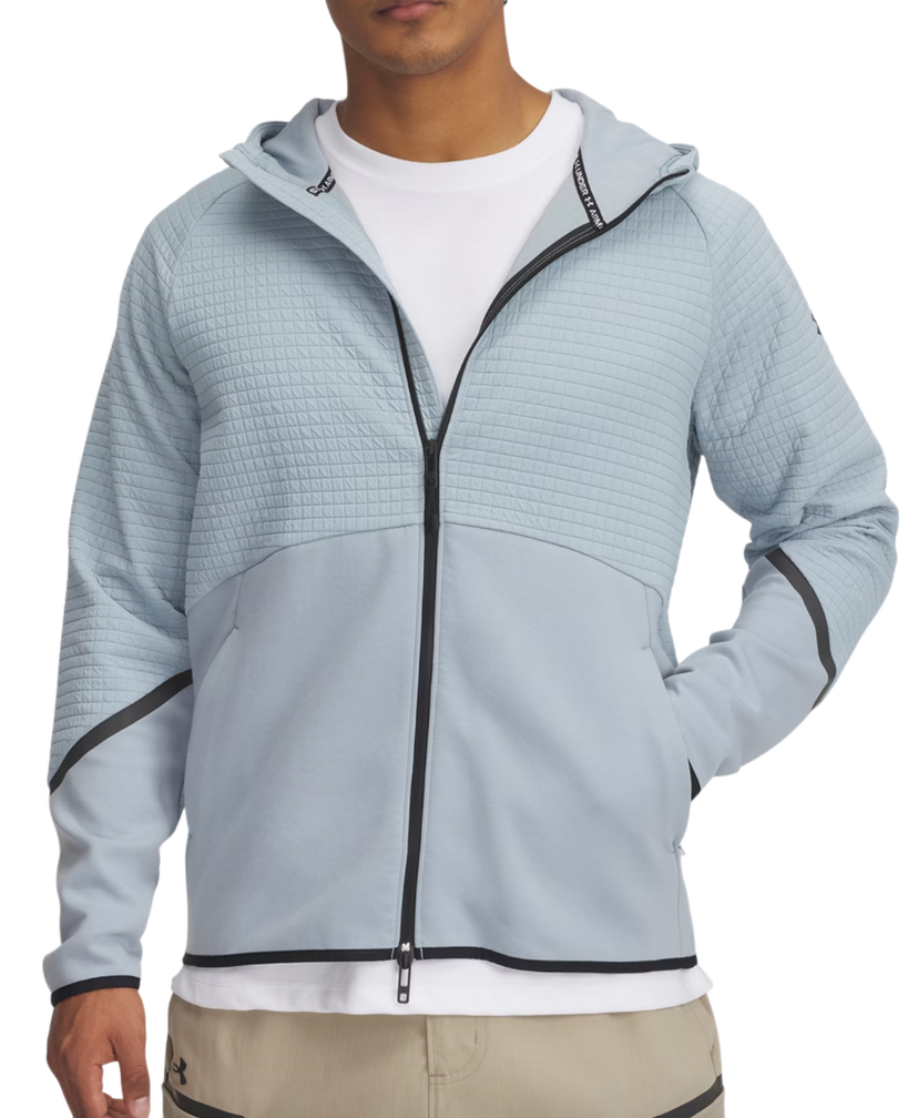 Huppari Under Armour Unstoppable Fleece Grid Full-Zip Hoodie Sininen | 1386543-465