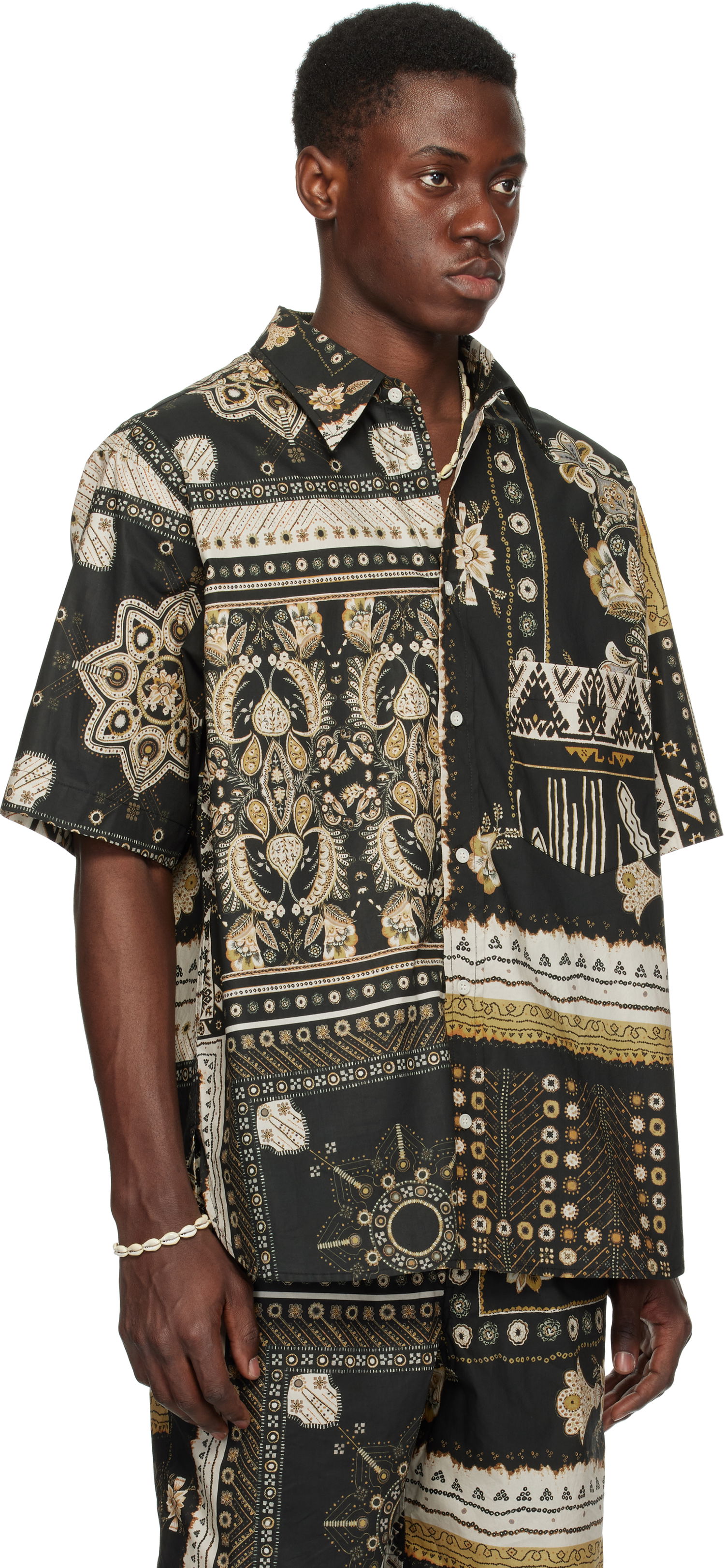 Paita ISABEL MARANT Isabel Marant Garlonn Patchwork Print Shirt Musta | 25PCH0216HA-C1I09H, 1