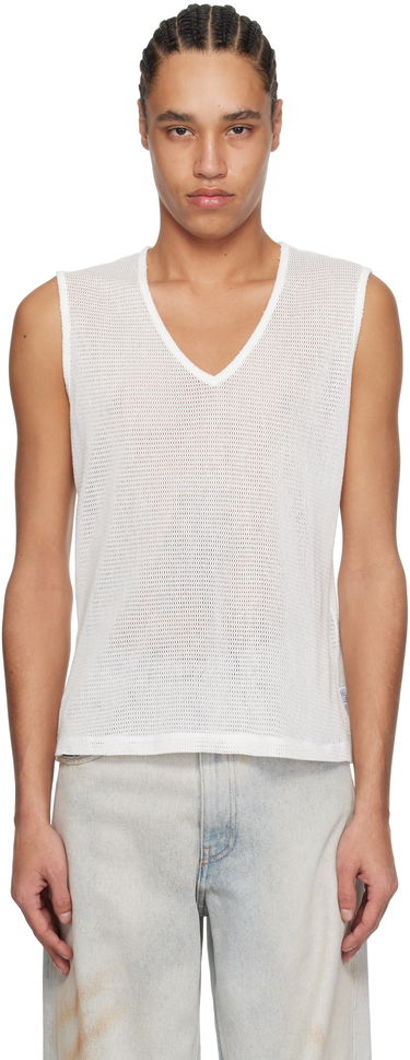 Tankkitoppi Maison Margiela MM6 Maison Margiela V-Neck Tank Top Valkoinen | SH2NL0008 M20111, 0