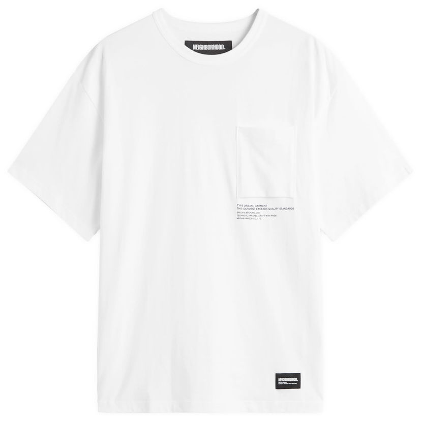 T-paita Neighborhood Sheltech Pocket Tee, Size Large Valkoinen | 251BWNH-CSM01-WHT