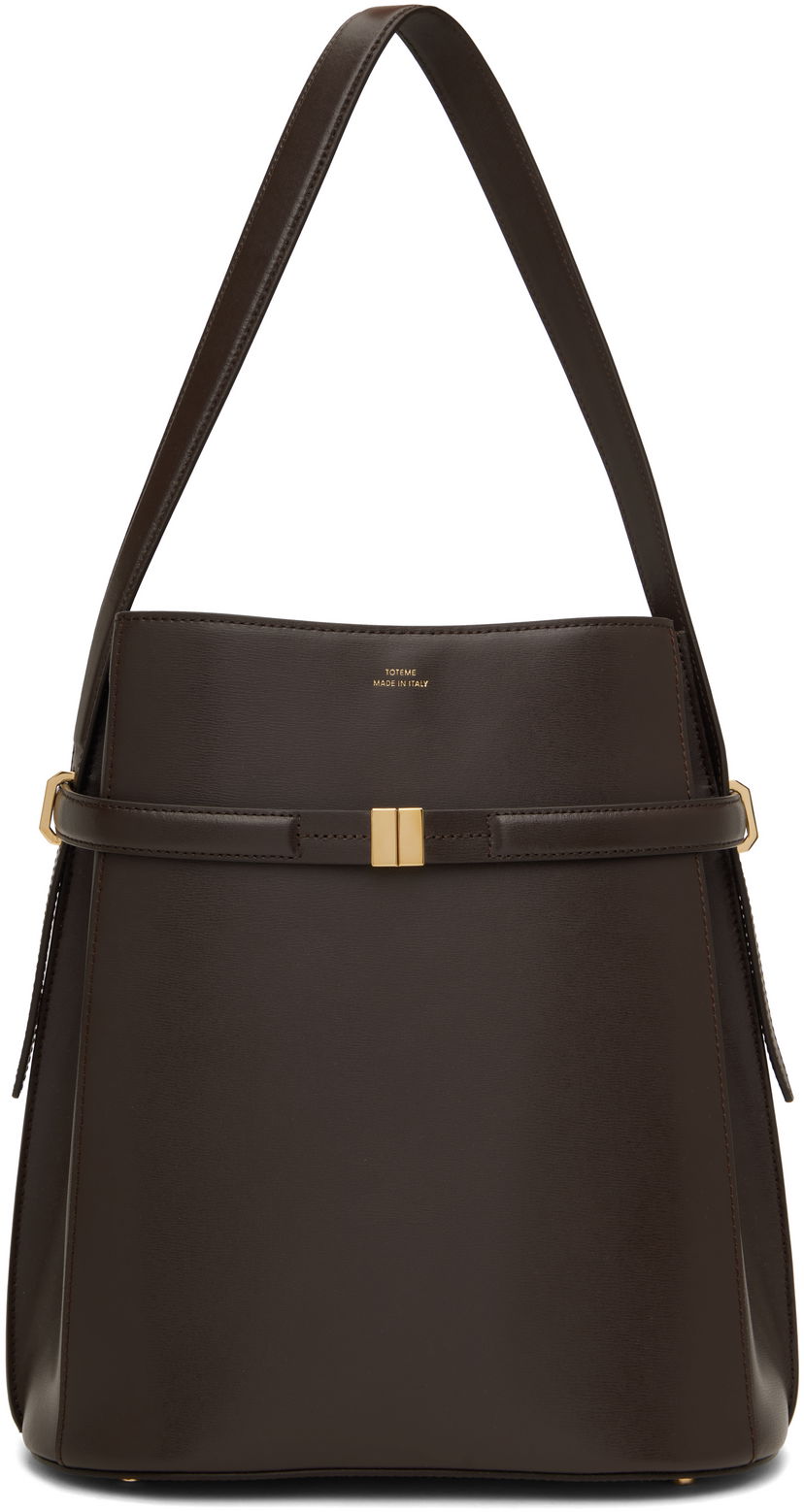 Käsilaukku TOTEME TOTEME Leather Bucket Bag with Belt Ruskea | 244-WAL0048-LE0025
